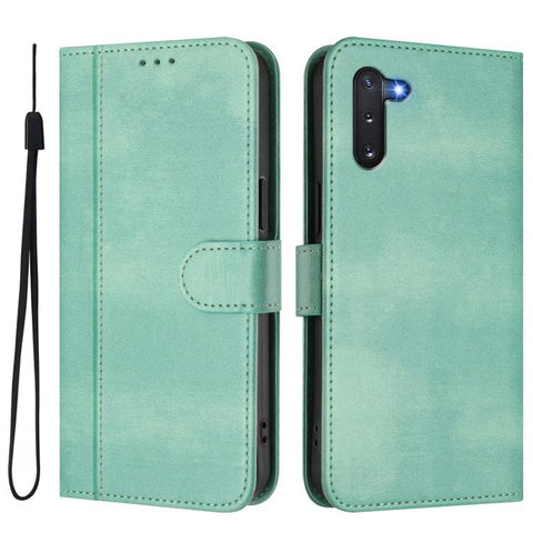 Line Splicing Buckle Retro Leather Phone Case, For Samsung Galaxy Note10, For Samsung Galaxy Note10+