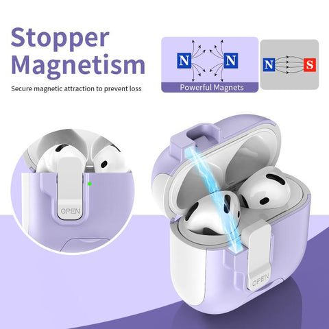 Automatic Pop-up Cover Holder Earphone Case with Switch Lock, For AirPods 5 / 4, For AirPods Pro 3, For AirPods Pro 2, For AirPods 3