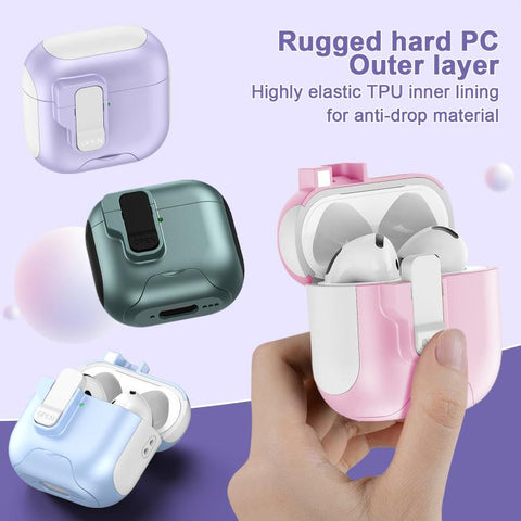 Automatic Pop-up Cover Holder Earphone Case with Switch Lock, For AirPods 5 / 4, For AirPods Pro 3, For AirPods Pro 2, For AirPods 3