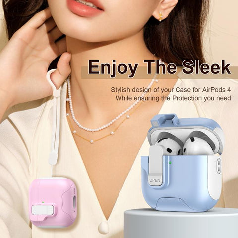 Automatic Pop-up Cover Holder Earphone Case with Switch Lock, For AirPods Pro, For AirPods 2 / 1