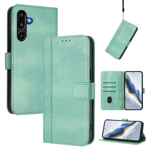 Line Splicing Buckle Retro Leather Phone Case, For Samsung Galaxy M56 5G, For Samsung Galaxy M16 5G / F16 5G, For Samsung Galaxy M06 5G / F06 5G, For Samsung Galaxy M35 5G, For Samsung Galaxy M55 5G / C55 5G, For Samsung Galaxy M15 5G / F15 5G