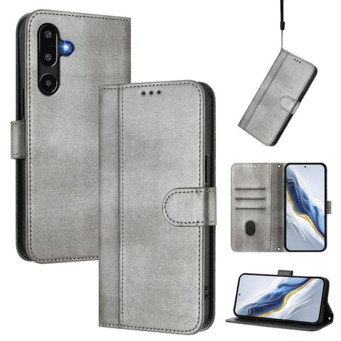 Line Splicing Buckle Retro Leather Phone Case, For Samsung Galaxy M56 5G, For Samsung Galaxy M16 5G / F16 5G, For Samsung Galaxy M06 5G / F06 5G, For Samsung Galaxy M35 5G, For Samsung Galaxy M55 5G / C55 5G, For Samsung Galaxy M15 5G / F15 5G
