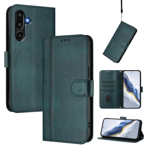 Line Splicing Buckle Retro Leather Phone Case, For Samsung Galaxy M56 5G, For Samsung Galaxy M16 5G / F16 5G, For Samsung Galaxy M06 5G / F06 5G, For Samsung Galaxy M35 5G, For Samsung Galaxy M55 5G / C55 5G, For Samsung Galaxy M15 5G / F15 5G