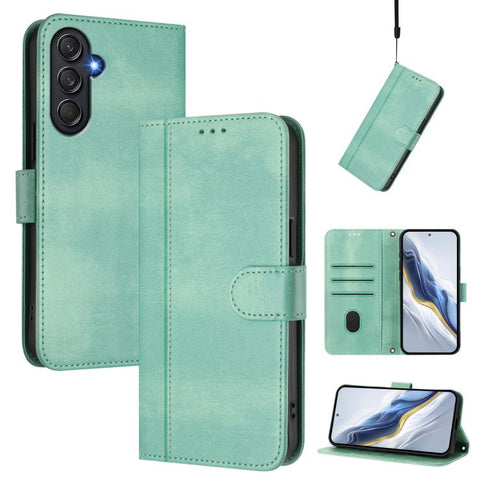 Line Splicing Buckle Retro Leather Phone Case, For Samsung Galaxy M56 5G, For Samsung Galaxy M16 5G / F16 5G, For Samsung Galaxy M06 5G / F06 5G, For Samsung Galaxy M35 5G, For Samsung Galaxy M55 5G / C55 5G, For Samsung Galaxy M15 5G / F15 5G