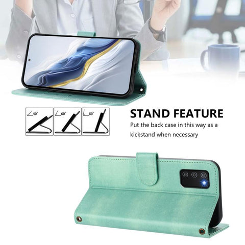 Line Splicing Buckle Retro Leather Phone Case, For Galaxy A03s 164mm, For Galaxy A03s 165.8mm, For Galaxy A03s 166mm, For Galaxy A42 5G / M42, For Galaxy A32 4G, For Galaxy A02 / M02