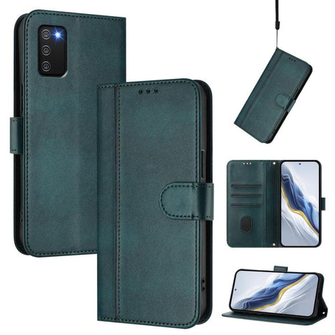 Line Splicing Buckle Retro Leather Phone Case, For Galaxy A03s 164mm, For Galaxy A03s 165.8mm, For Galaxy A03s 166mm, For Galaxy A42 5G / M42, For Galaxy A32 4G, For Galaxy A02 / M02
