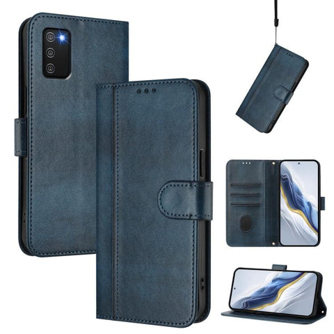 Line Splicing Buckle Retro Leather Phone Case, For Galaxy A03s 164mm, For Galaxy A03s 165.8mm, For Galaxy A03s 166mm, For Galaxy A42 5G / M42, For Galaxy A32 4G, For Galaxy A02 / M02