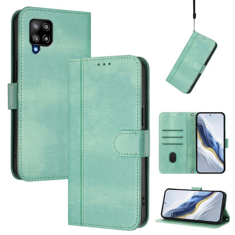 Line Splicing Buckle Retro Leather Phone Case, For Galaxy A03s 164mm, For Galaxy A03s 165.8mm, For Galaxy A03s 166mm, For Galaxy A42 5G / M42, For Galaxy A32 4G, For Galaxy A02 / M02