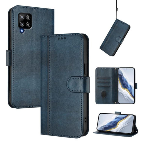 Line Splicing Buckle Retro Leather Phone Case, For Galaxy A03s 164mm, For Galaxy A03s 165.8mm, For Galaxy A03s 166mm, For Galaxy A42 5G / M42, For Galaxy A32 4G, For Galaxy A02 / M02