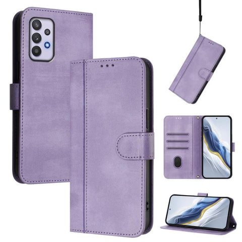 Line Splicing Buckle Retro Leather Phone Case, For Galaxy A03s 164mm, For Galaxy A03s 165.8mm, For Galaxy A03s 166mm, For Galaxy A42 5G / M42, For Galaxy A32 4G, For Galaxy A02 / M02
