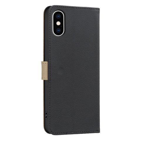 Splicing Color Hollow Flower Pattern RFID Leather Phone Case, For iPhone XS Max, For iPhone 6 Plus / 7 Plus / 8 Plus, For iPhone 6 / 7 / 8