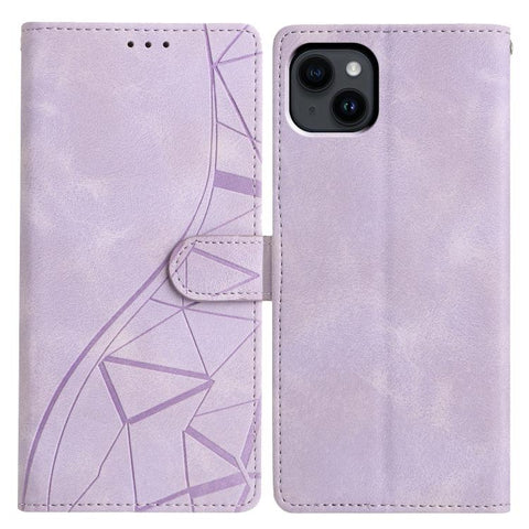 Triangles Embossed Leather Phone Case, For iPhone 14, For iPhone 14 Pro, For iPhone 14 Pro Max, For iPhone 7 / 8 / SE 2022, For iPhone 13 Pro Max, For iPhone 13 Pro, For iPhone 13, For iPhone 12 / 12 Pro