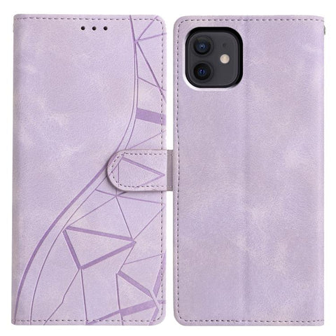 Triangles Embossed Leather Phone Case, For iPhone 14, For iPhone 14 Pro, For iPhone 14 Pro Max, For iPhone 7 / 8 / SE 2022, For iPhone 13 Pro Max, For iPhone 13 Pro, For iPhone 13, For iPhone 12 / 12 Pro