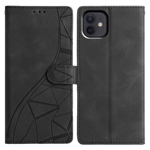 Triangles Embossed Leather Phone Case, For iPhone 14, For iPhone 14 Pro, For iPhone 14 Pro Max, For iPhone 7 / 8 / SE 2022, For iPhone 13 Pro Max, For iPhone 13 Pro, For iPhone 13, For iPhone 12 / 12 Pro