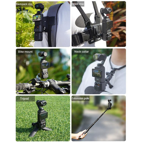 For DJI OSMO Pocket 3 BRDRC Protection Frame Adapter Base, Frame, Frame + Backpack Clip, Frame + Clip + Chest Strap, Frame + Head Strap, Frame + Chest Strap