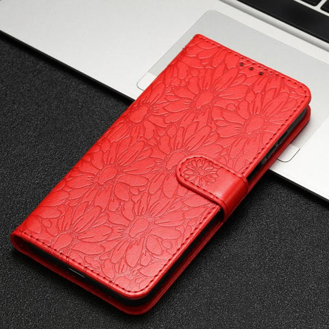 Daisy Embossed Leather Phone Case, For Samsung Galaxy A72, For Samsung Galaxy A52 5G, For Samsung Galaxy A32 5G, For Samsung Galaxy A02s EU Edition