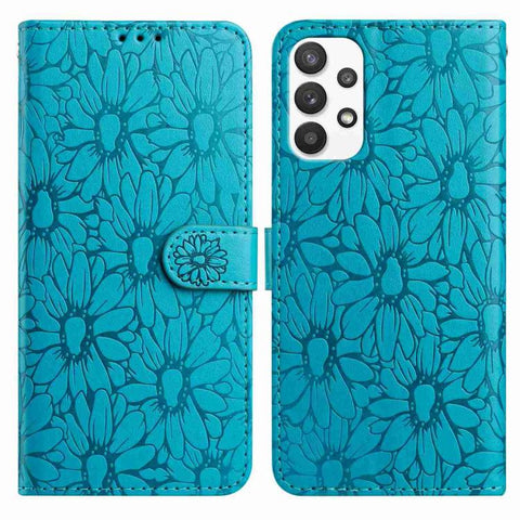 Daisy Embossed Leather Phone Case, For Samsung Galaxy A72, For Samsung Galaxy A52 5G, For Samsung Galaxy A32 5G, For Samsung Galaxy A02s EU Edition
