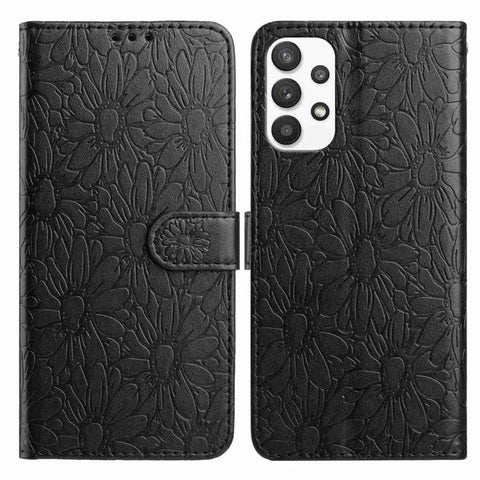 Daisy Embossed Leather Phone Case, For Samsung Galaxy A72, For Samsung Galaxy A52 5G, For Samsung Galaxy A32 5G, For Samsung Galaxy A02s EU Edition