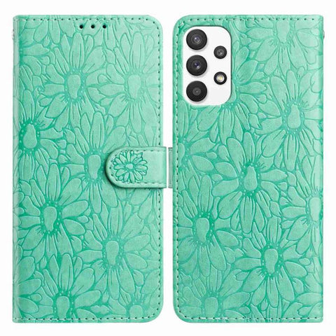 Daisy Embossed Leather Phone Case, For Samsung Galaxy A72, For Samsung Galaxy A52 5G, For Samsung Galaxy A32 5G, For Samsung Galaxy A02s EU Edition