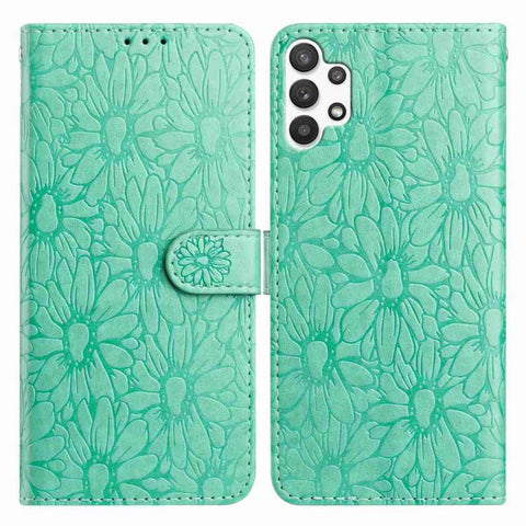 Daisy Embossed Leather Phone Case, For Samsung Galaxy A72, For Samsung Galaxy A52 5G, For Samsung Galaxy A32 5G, For Samsung Galaxy A02s EU Edition