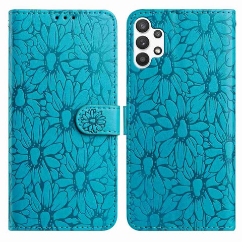 Daisy Embossed Leather Phone Case, For Samsung Galaxy A72, For Samsung Galaxy A52 5G, For Samsung Galaxy A32 5G, For Samsung Galaxy A02s EU Edition