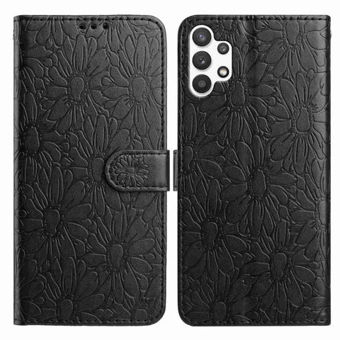 Daisy Embossed Leather Phone Case, For Samsung Galaxy A72, For Samsung Galaxy A52 5G, For Samsung Galaxy A32 5G, For Samsung Galaxy A02s EU Edition