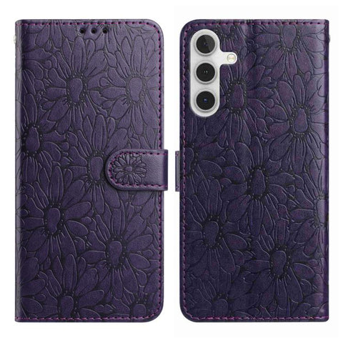 Daisy Embossed Leather Phone Case, For Samsung Galaxy A26 5G, For Samsung Galaxy A36 5G, For Samsung Galaxy A16 4G / 5G, For Samsung Galaxy A15 5G