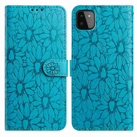 Daisy Embossed Leather Phone Case, For Samsung Galaxy A03, For Samsung Galaxy A13 4G, For Samsung Galaxy A22 5G, For Samsung Galaxy A32 4G