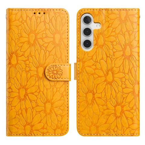 Daisy Embossed Leather Phone Case, For Samsung Galaxy A26 5G, For Samsung Galaxy A36 5G, For Samsung Galaxy A16 4G / 5G, For Samsung Galaxy A15 5G