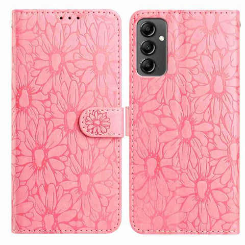 Daisy Embossed Leather Phone Case, For Samsung Galaxy A04e, For Samsung Galaxy A14 5G, For Samsung Galaxy A04, For Samsung Galaxy A04s / A13 5G