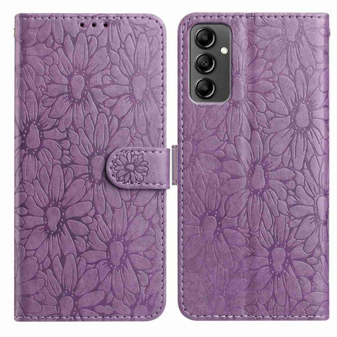 Daisy Embossed Leather Phone Case, For Samsung Galaxy A04e, For Samsung Galaxy A14 5G, For Samsung Galaxy A04, For Samsung Galaxy A04s / A13 5G
