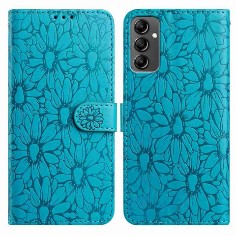 Daisy Embossed Leather Phone Case, For Samsung Galaxy A04e, For Samsung Galaxy A14 5G, For Samsung Galaxy A04, For Samsung Galaxy A04s / A13 5G