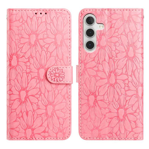 Daisy Embossed Leather Phone Case, For Samsung Galaxy A04e, For Samsung Galaxy A14 5G, For Samsung Galaxy A04, For Samsung Galaxy A04s / A13 5G