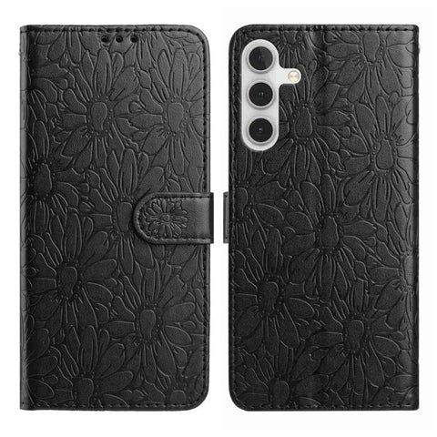 Daisy Embossed Leather Phone Case, For Samsung Galaxy A04e, For Samsung Galaxy A14 5G, For Samsung Galaxy A04, For Samsung Galaxy A04s / A13 5G