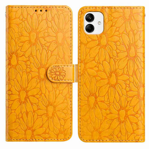 Daisy Embossed Leather Phone Case, For Samsung Galaxy A04e, For Samsung Galaxy A14 5G, For Samsung Galaxy A04, For Samsung Galaxy A04s / A13 5G