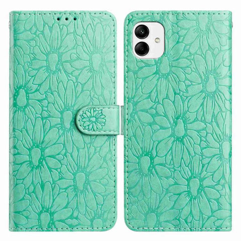 Daisy Embossed Leather Phone Case, For Samsung Galaxy A04e, For Samsung Galaxy A14 5G, For Samsung Galaxy A04, For Samsung Galaxy A04s / A13 5G
