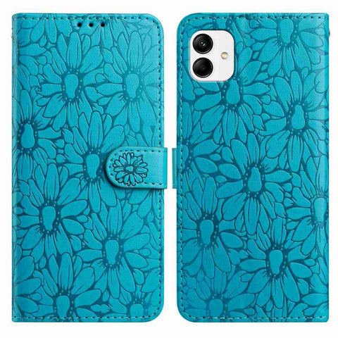 Daisy Embossed Leather Phone Case, For Samsung Galaxy A04e, For Samsung Galaxy A14 5G, For Samsung Galaxy A04, For Samsung Galaxy A04s / A13 5G