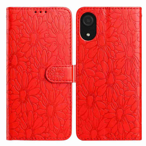 Daisy Embossed Leather Phone Case, For Samsung Galaxy A53 5G, For Samsung Galaxy A73, For Samsung Galaxy A03 Core, For Samsung Galaxy A33 5G