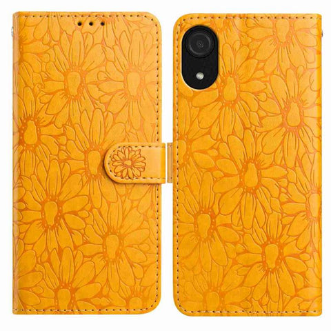 Daisy Embossed Leather Phone Case, For Samsung Galaxy A53 5G, For Samsung Galaxy A73, For Samsung Galaxy A03 Core, For Samsung Galaxy A33 5G