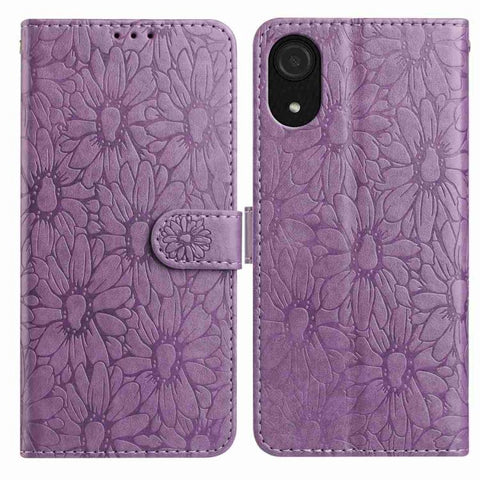Daisy Embossed Leather Phone Case, For Samsung Galaxy A53 5G, For Samsung Galaxy A73, For Samsung Galaxy A03 Core, For Samsung Galaxy A33 5G
