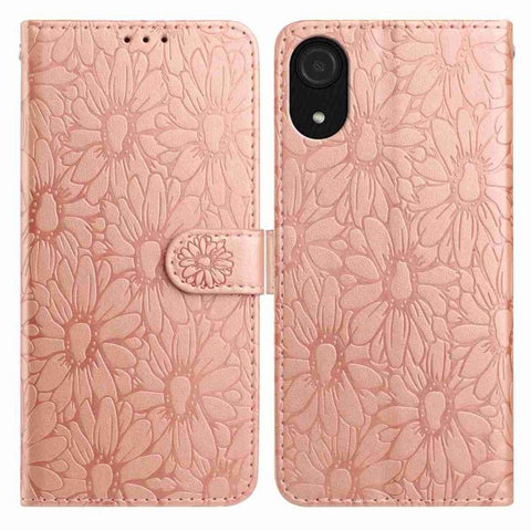 Daisy Embossed Leather Phone Case, For Samsung Galaxy A53 5G, For Samsung Galaxy A73, For Samsung Galaxy A03 Core, For Samsung Galaxy A33 5G