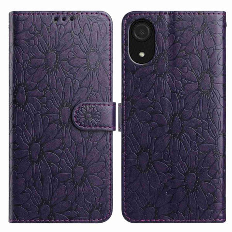 Daisy Embossed Leather Phone Case, For Samsung Galaxy A53 5G, For Samsung Galaxy A73, For Samsung Galaxy A03 Core, For Samsung Galaxy A33 5G