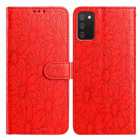 Daisy Embossed Leather Phone Case, For Samsung Galaxy A72, For Samsung Galaxy A52 5G, For Samsung Galaxy A32 5G, For Samsung Galaxy A02s EU Edition