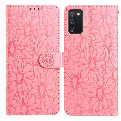Daisy Embossed Leather Phone Case, For Samsung Galaxy A72, For Samsung Galaxy A52 5G, For Samsung Galaxy A32 5G, For Samsung Galaxy A02s EU Edition
