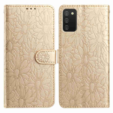 Daisy Embossed Leather Phone Case, For Samsung Galaxy A72, For Samsung Galaxy A52 5G, For Samsung Galaxy A32 5G, For Samsung Galaxy A02s EU Edition