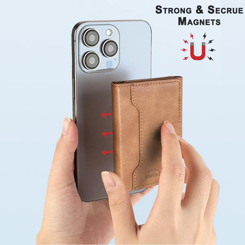 Oily Leather Horizontal Magnetic Wallet Card Bag Case