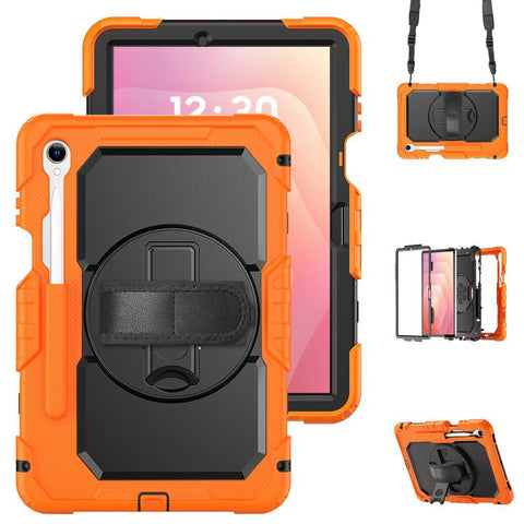 Silicone Hybrid PC Tablet Case with Shoulder Strap, For Samsung Galaxy Tab S10 Lite / S10 FE, For Samsung Galaxy Tab S11, For Samsung Galaxy Tab S10 FE+