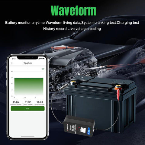 KONNWEI BK300 6V / 12V / 24V Car Bluetooth 5.0 Battery Monitor Diagnostic Tool, BK300