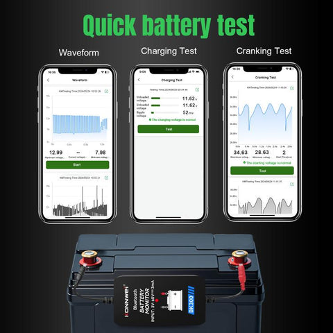 KONNWEI BK300 6V / 12V / 24V Car Bluetooth 5.0 Battery Monitor Diagnostic Tool, BK300