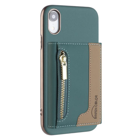 Zipper Horizontal Magnetic Card Bag RFID MagSafe Phone Case, For iPhone 12 / 12 Pro, For iPhone 11 Pro Max, For iPhone 11, For iPhone 11 Pro, For iPhone XR, For iPhone 8 Plus / 7 Plus, For iPhone 8 / 7 / 6